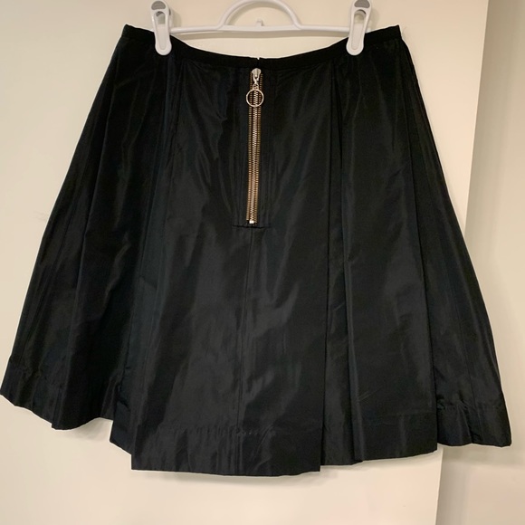 Pink Tartan black a-line skirt w/silver zipper pockets, gold/silver back zipper. - Picture 2 of 5